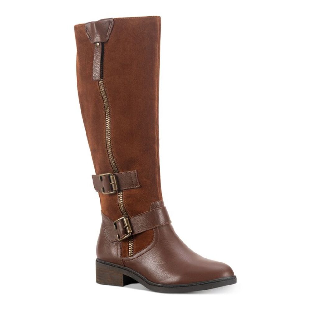 AMERICAN RAG Womens Brown Strap Zipper Collins Round Toe Leather Boots 6 M